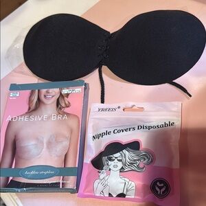 Boobies Lot: Black Adhesive Bra with Nipple Covers